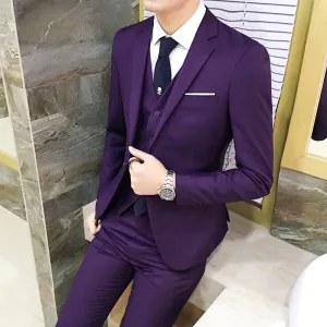 (10 colors) jacket   pants   vest / suit suit men&#39;s business professional tooling 3 sets, groom wedding dress host costumes