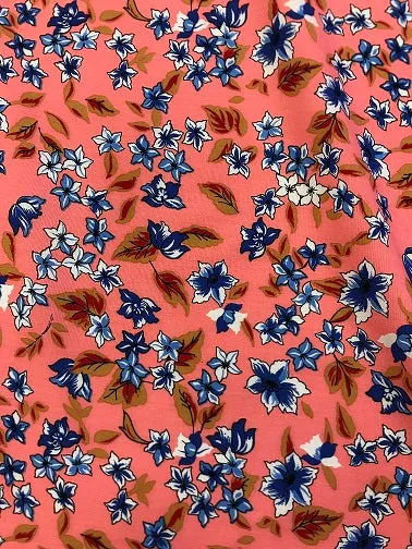100% Viscose - Peach Floral xn154