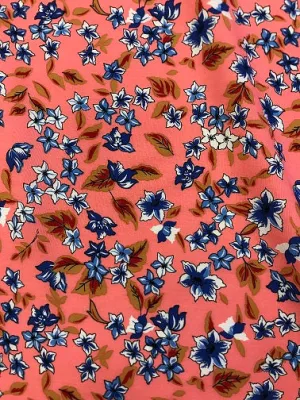 100% Viscose - Peach Floral xn154