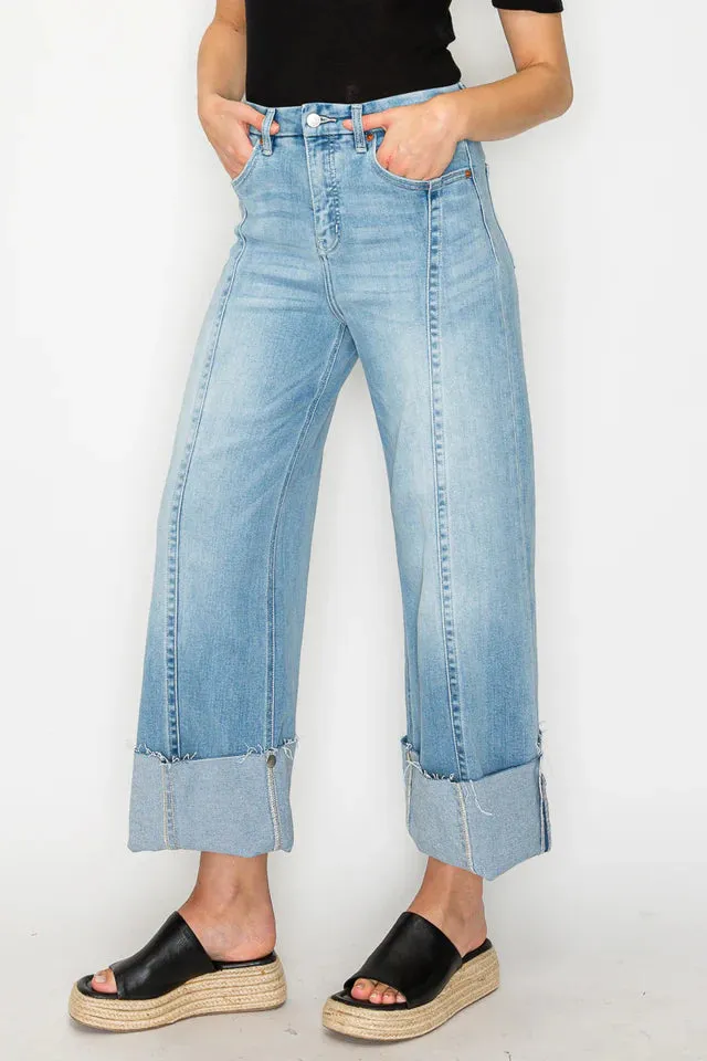 Artemis - Mid Rise Seam Front Wide Leg