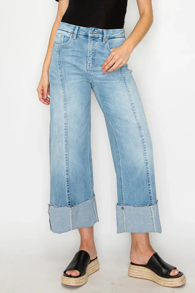 Artemis - Mid Rise Seam Front Wide Leg
