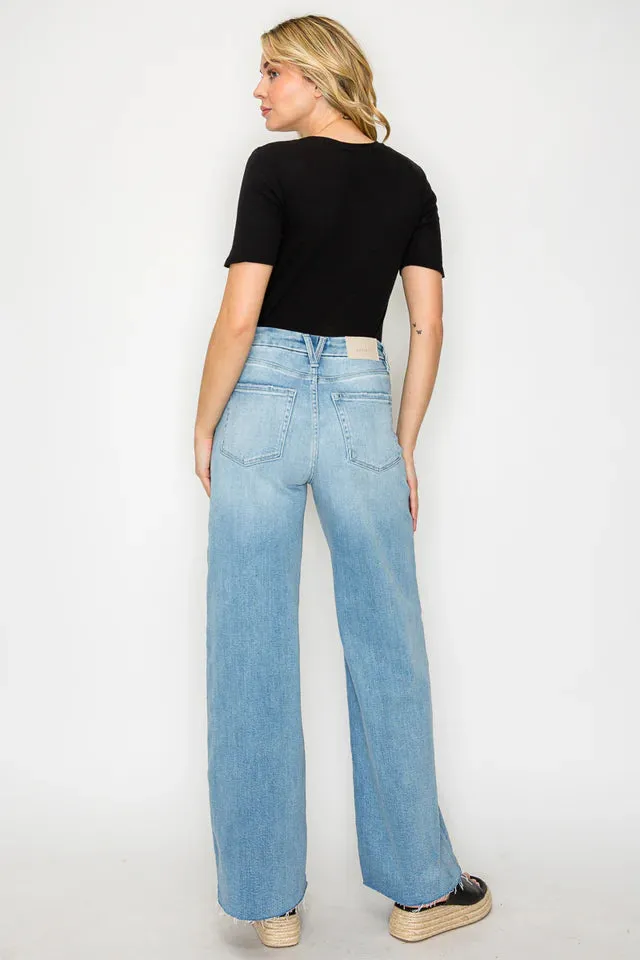 Artemis - Mid Rise Seam Front Wide Leg