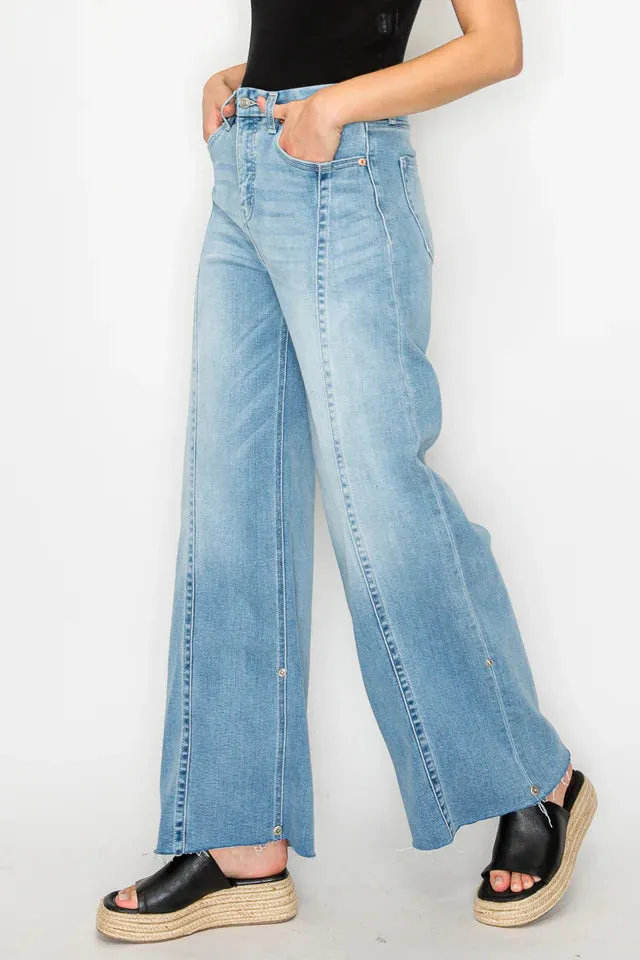 Artemis - Mid Rise Seam Front Wide Leg
