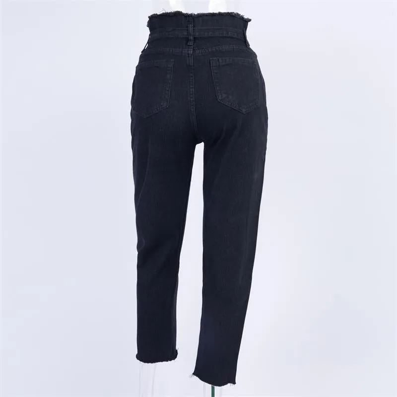 Autumn Trendy Tassels High Waist Jeans - GlamzLife