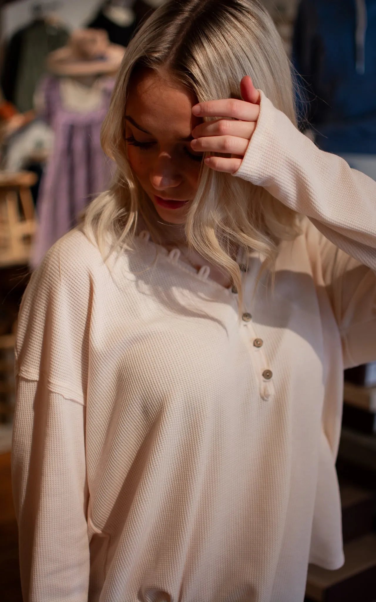 Bethany's N Neck Button Top