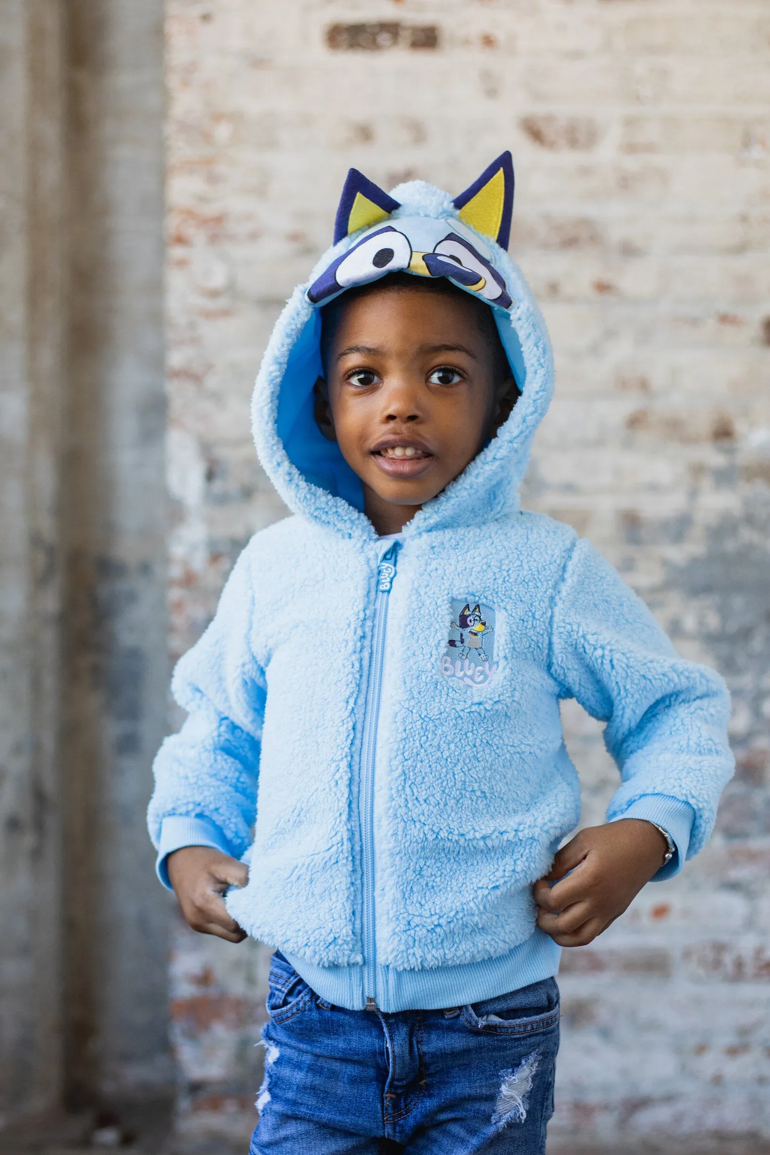 Bluey Cozy Sherpa Zip Up Cosplay Hoodie