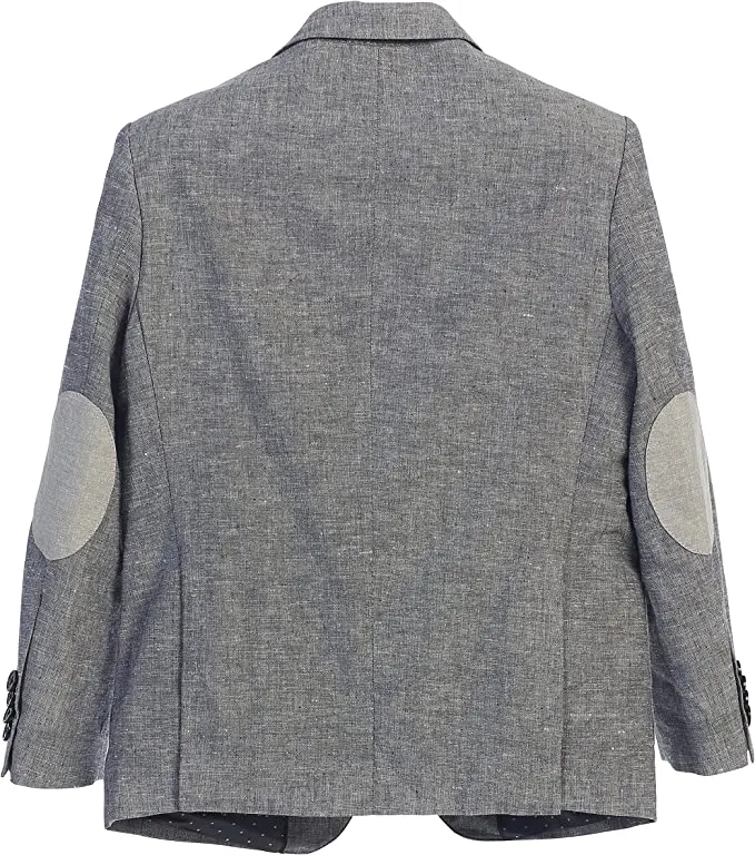 Boys Linen 2 Pcs Set Jacket And Dress Pants Gray Suit Gray Pants