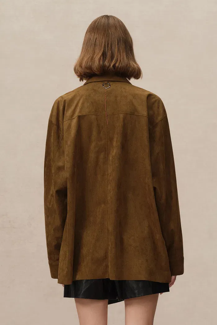 Brandy Lightweight Vegan Suede Shirt