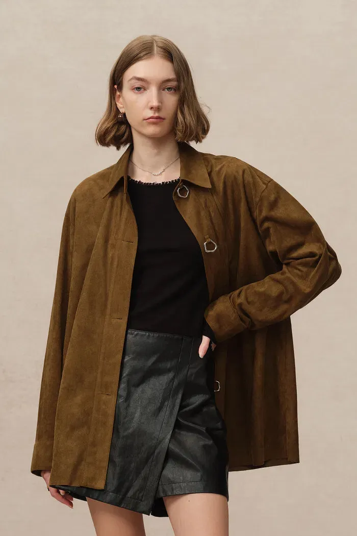 Brandy Lightweight Vegan Suede Shirt