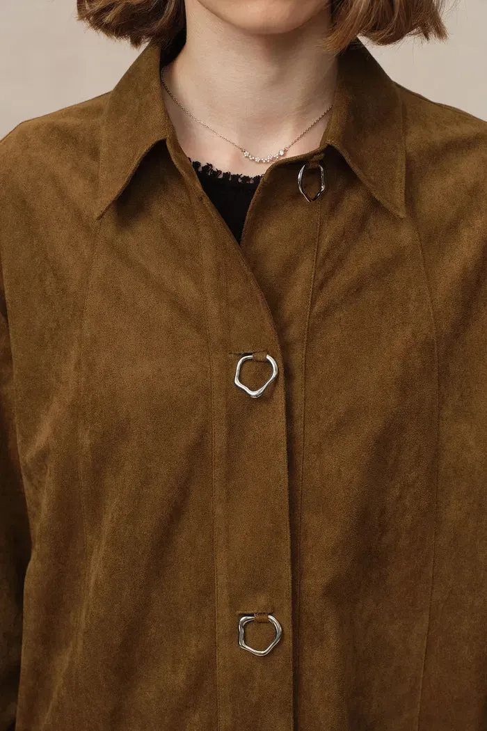 Brandy Lightweight Vegan Suede Shirt