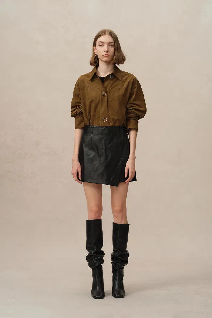 Brandy Lightweight Vegan Suede Shirt