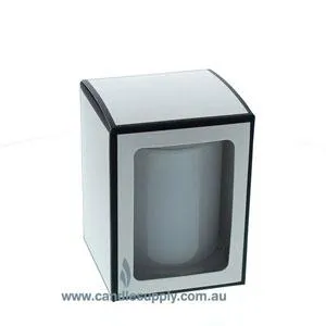 Candela Metro - FLAT Lid - Gift Box - Medium - WHITE/BLACK - WINDOW
