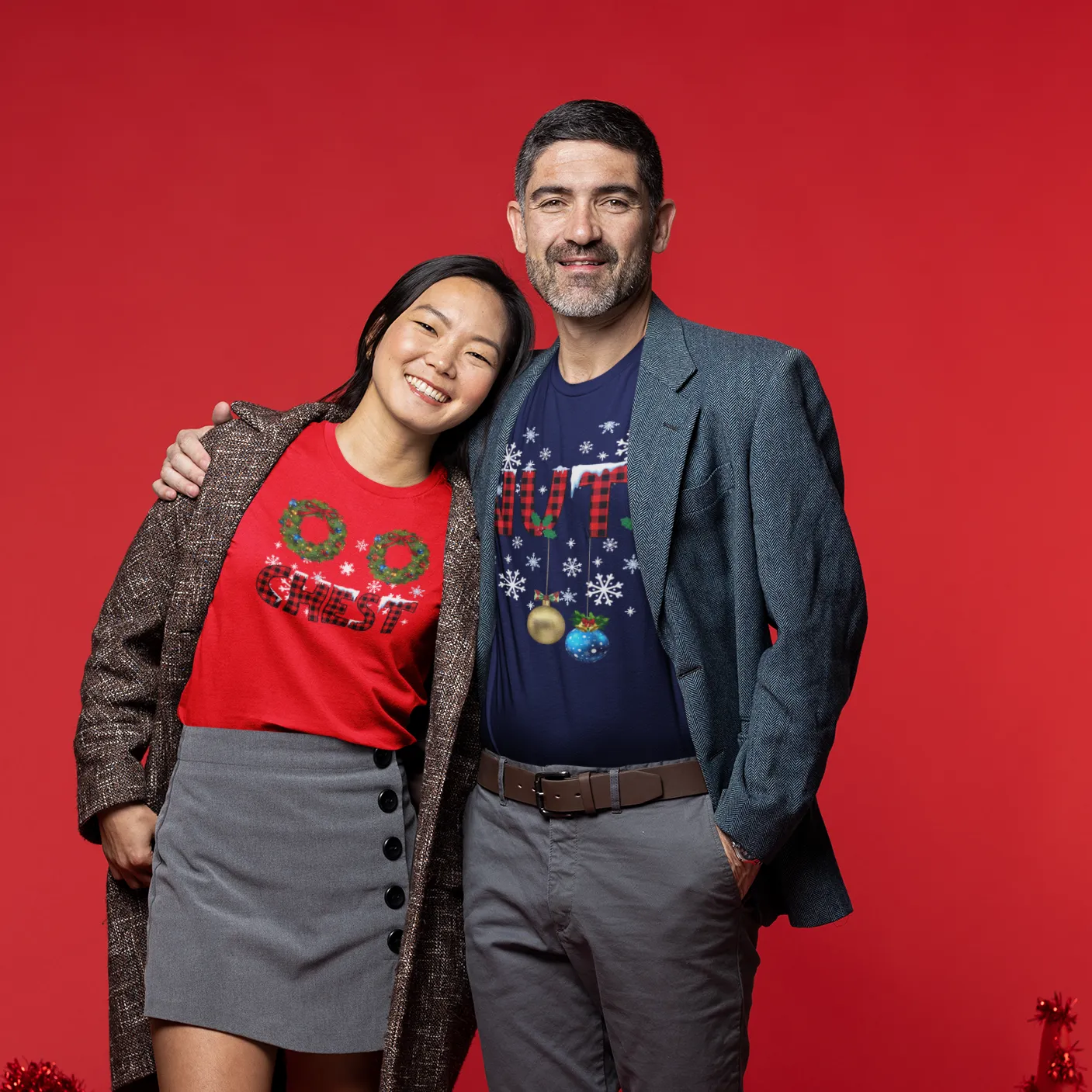 Chest Nuts Matching Christmas Sweatshirt Hoodie, Funny Christmas Gift For Wife Husband, Chest and Nuts Matching Couples Holiday Sweatshirts