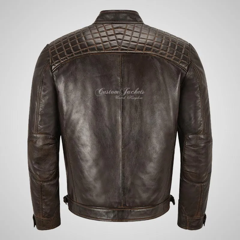 CONRAD Mens Leather Biker Jacket Real Leather Jacket