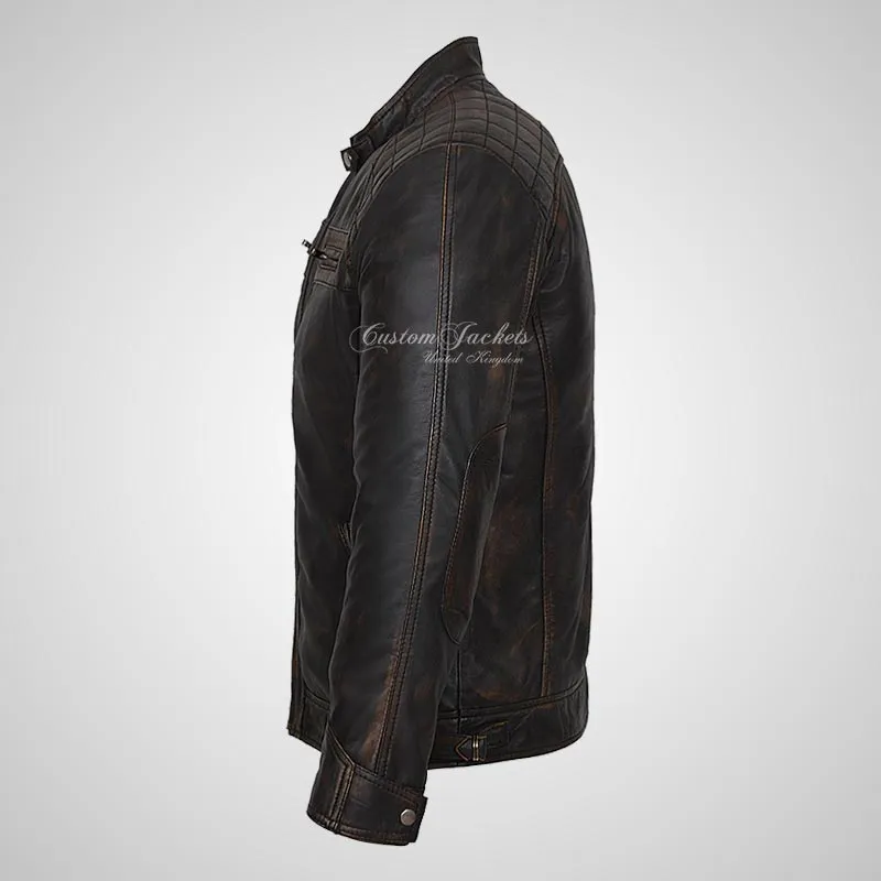 CONRAD Mens Leather Biker Jacket Real Leather Jacket