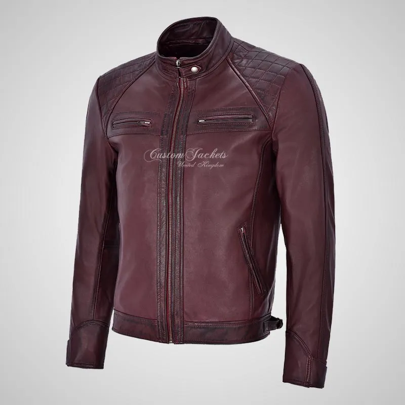 CONRAD Mens Leather Biker Jacket Real Leather Jacket