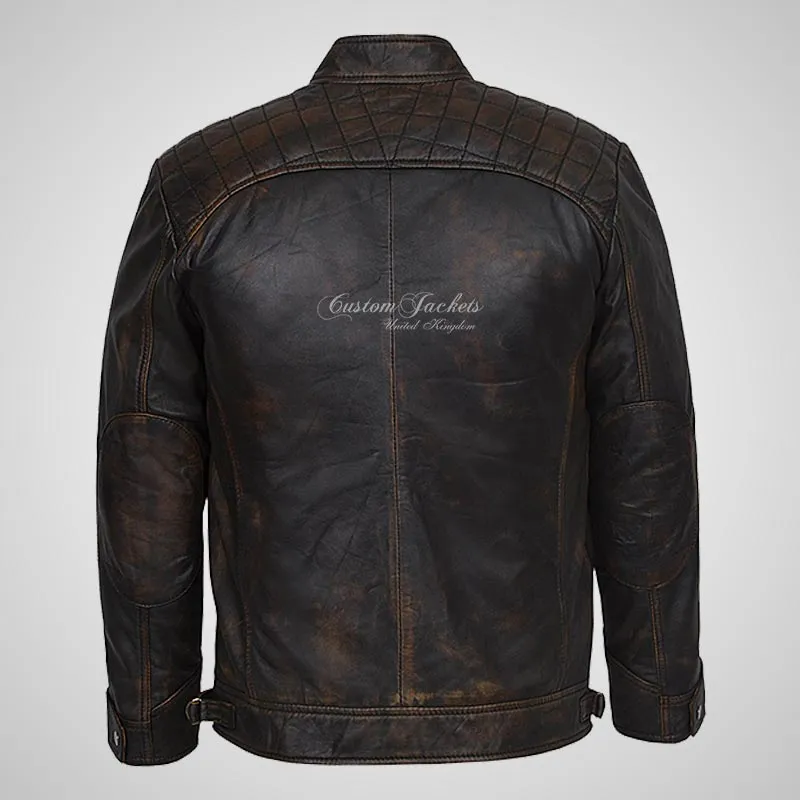 CONRAD Mens Leather Biker Jacket Real Leather Jacket