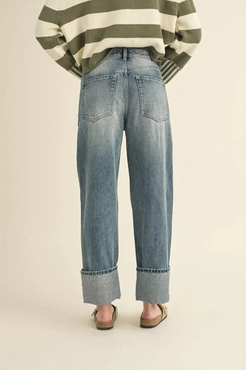 Cuffed Hem Denim