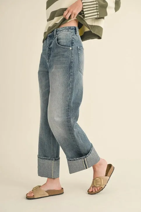 Cuffed Hem Denim