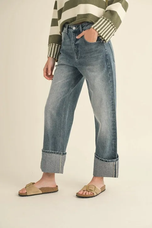 Cuffed Hem Denim