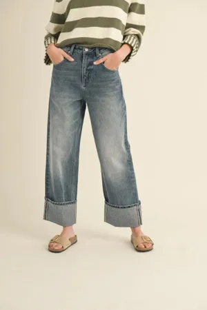 Cuffed Hem Denim