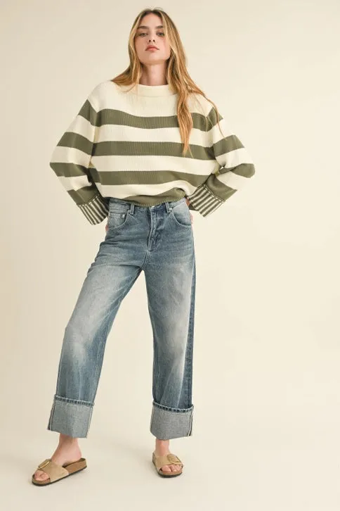 Cuffed Hem Denim