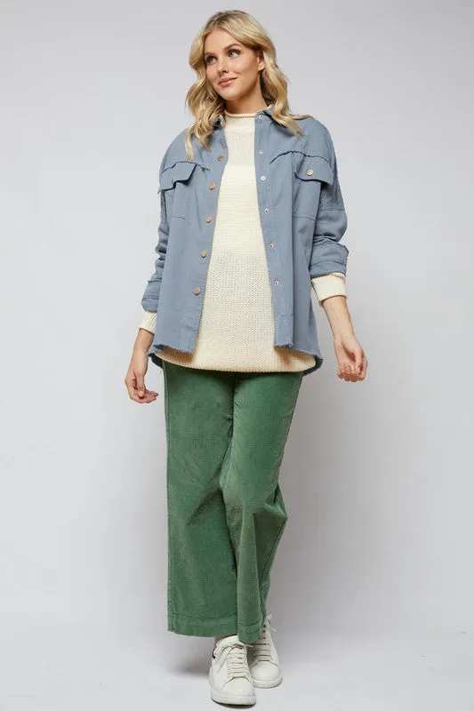 Davi & Dani Rock & Roll Sequin Long Sleeve Button Down Shacket