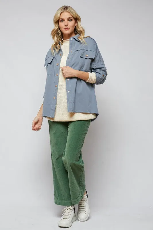 Davi & Dani Rock & Roll Sequin Long Sleeve Button Down Shacket