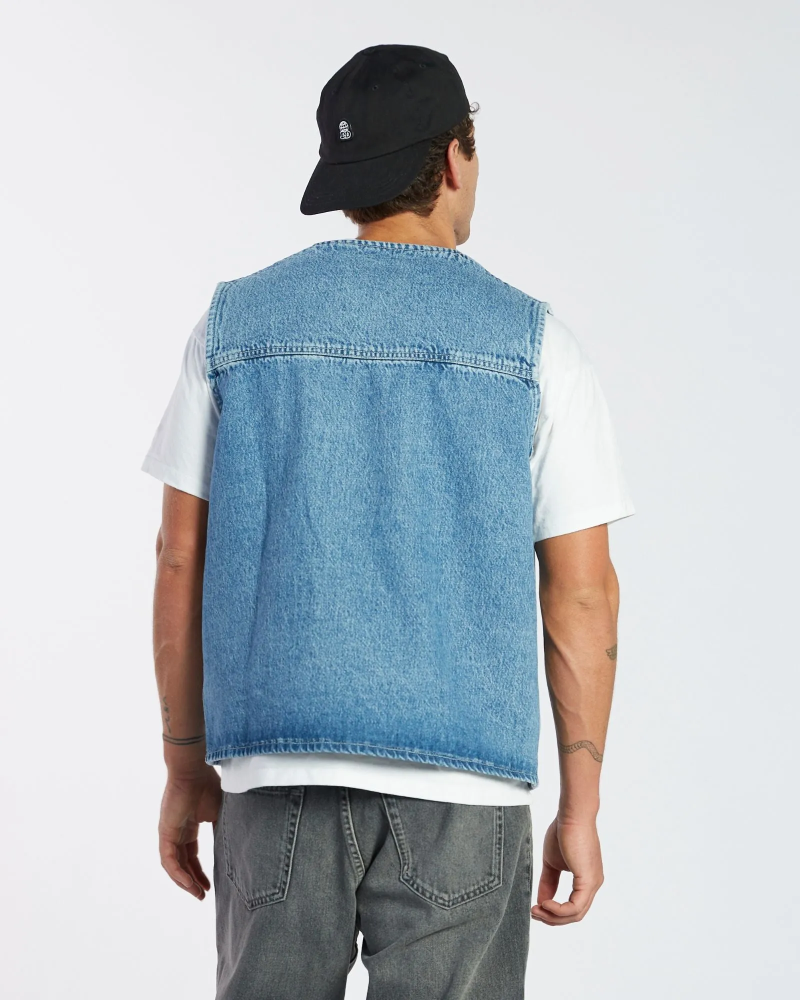 Denver Worker Vest - Stream Sky Retro Contrast