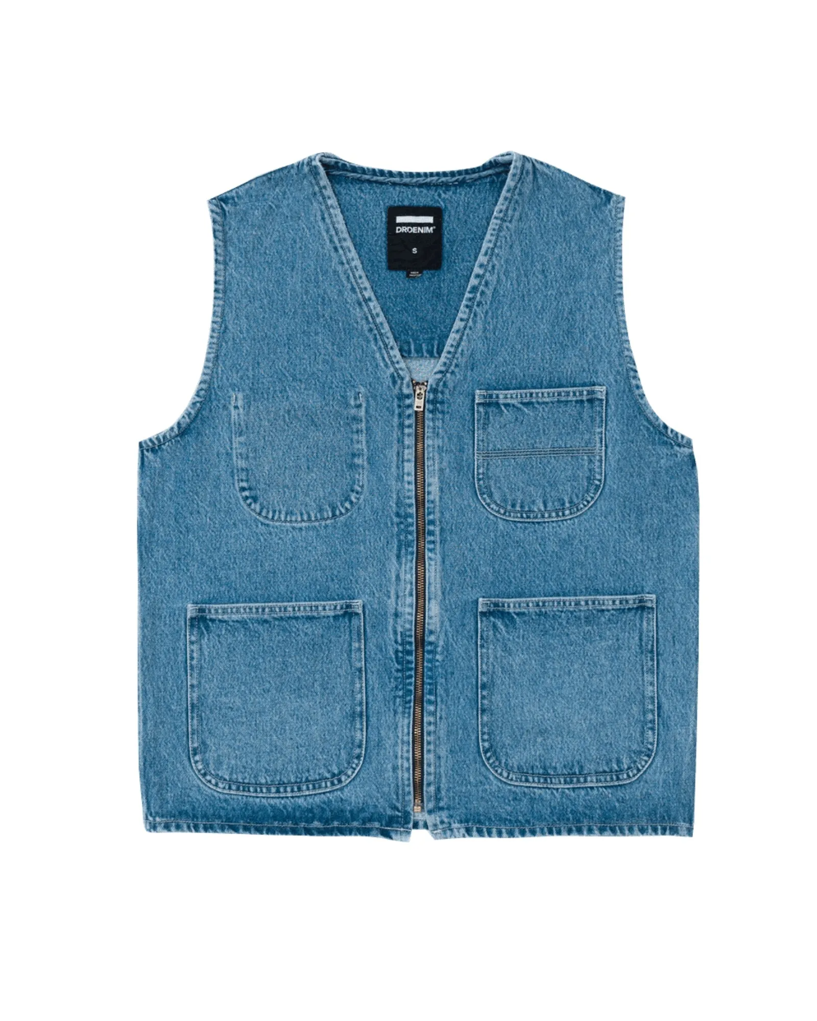 Denver Worker Vest - Stream Sky Retro Contrast