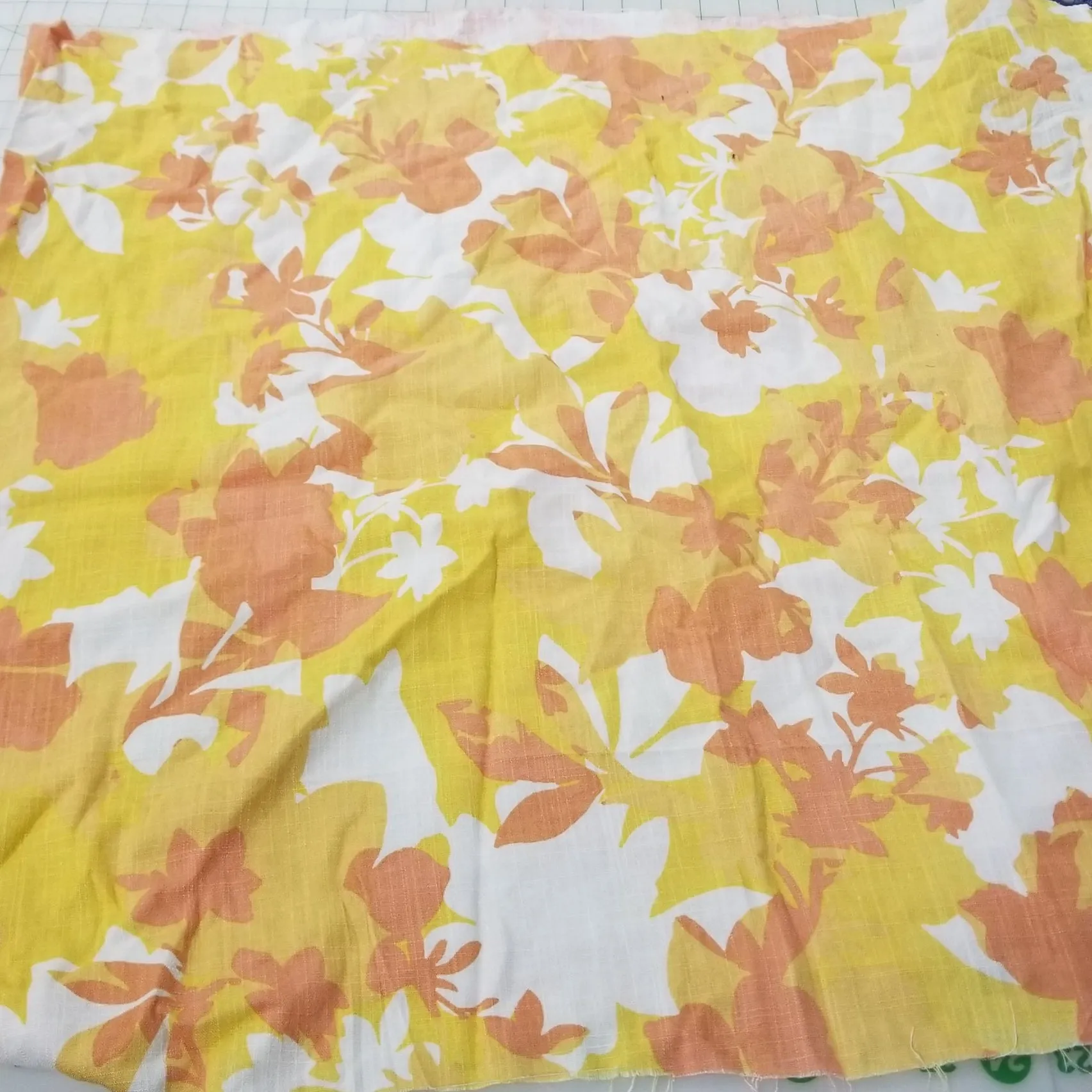Designer Deadstock Sherbert Orange and Tangerine Scattered Florals- by the yard