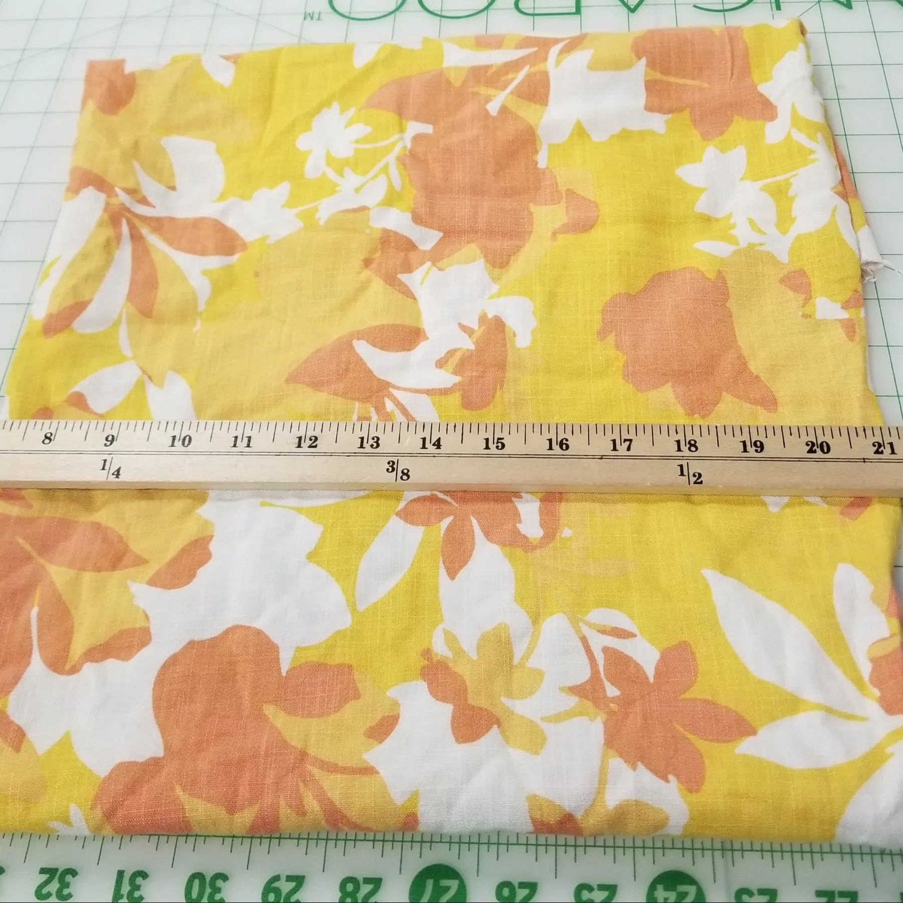 Designer Deadstock Sherbert Orange and Tangerine Scattered Florals- by the yard