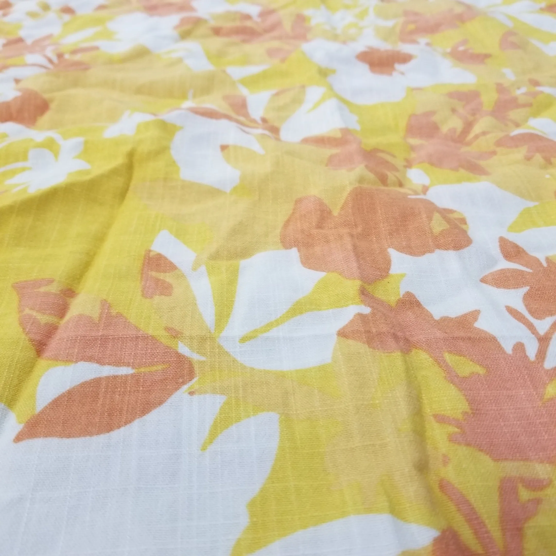 Designer Deadstock Sherbert Orange and Tangerine Scattered Florals- by the yard