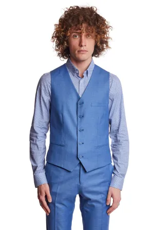 Eaton 5 Button Vest - slim - Blue Shark - slim - Blue Shark
