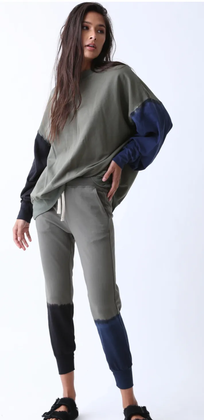 Electric &  Rose Boyfriend Sweatshirt Block Army/Onyx/Navy