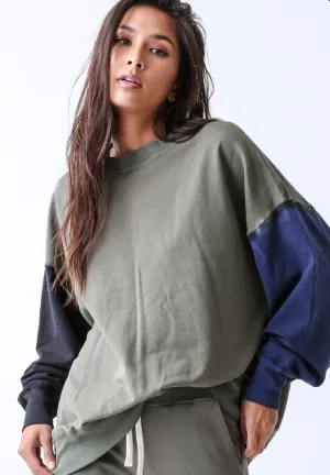Electric &  Rose Boyfriend Sweatshirt Block Army/Onyx/Navy