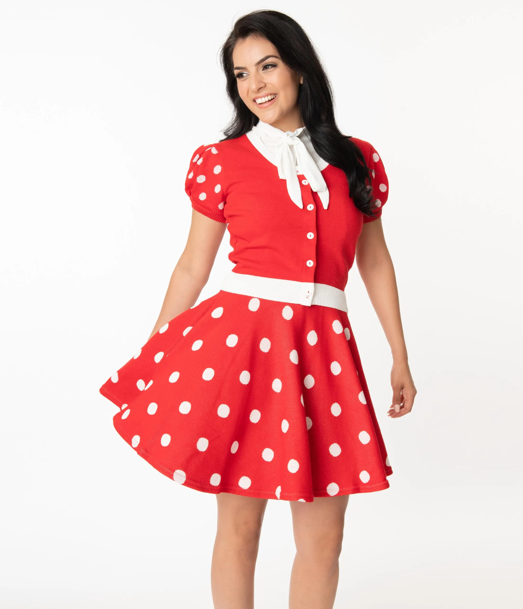 Elhoffer Design Red & White Polka Dot Mouse Princess Skirt