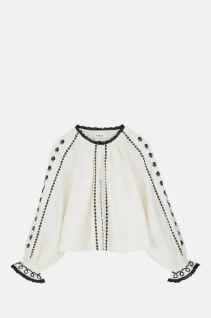 Ella Blouse Silenced White/Black