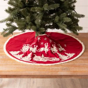 Embroidered Santa's Sleigh 36" Tree Skirt