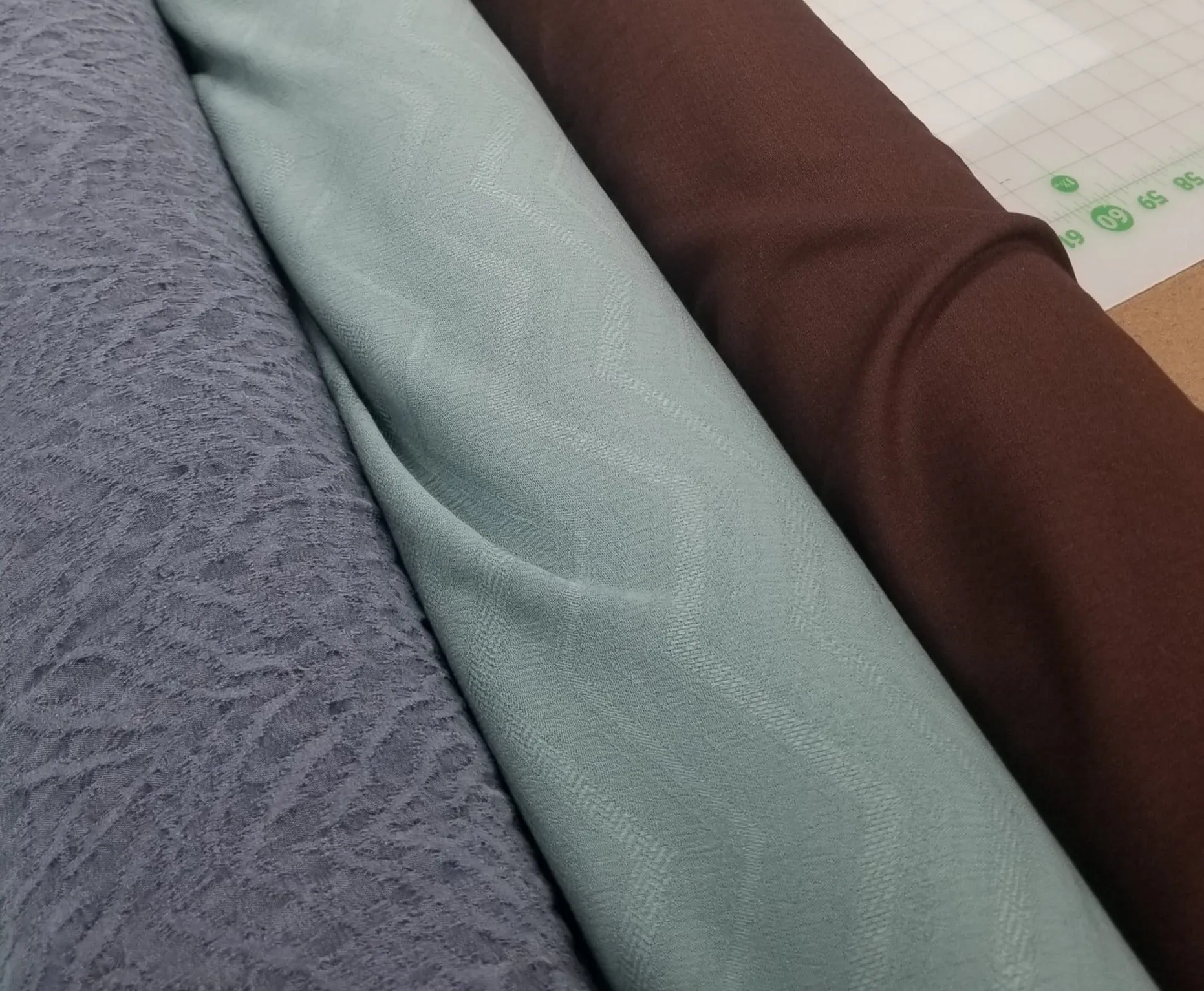 End of Bolt: 2.5 yards of Designer Deadstock Apparel Fabric Tencel Coffee Brown Solid Woven-remnant