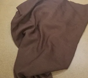 End of Bolt: 2.5 yards of Designer Deadstock Apparel Fabric Tencel Coffee Brown Solid Woven-remnant