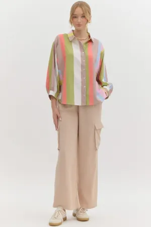 Entro Multicolor Striped Blouse
