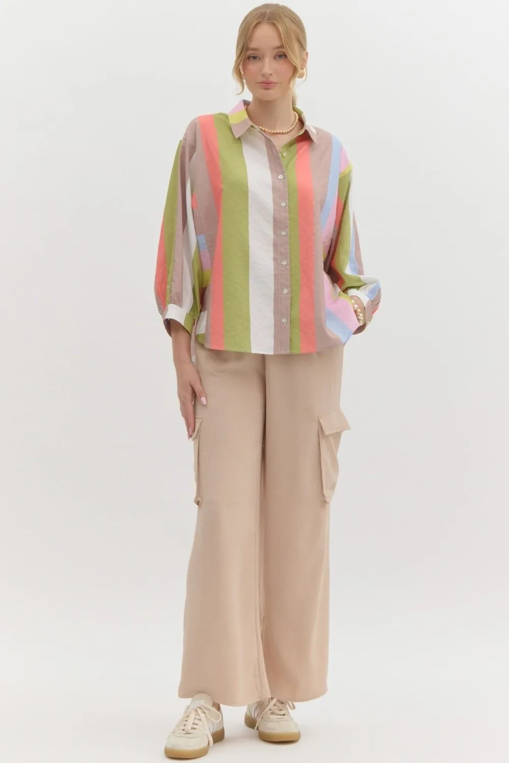 Entro Multicolor Striped Blouse