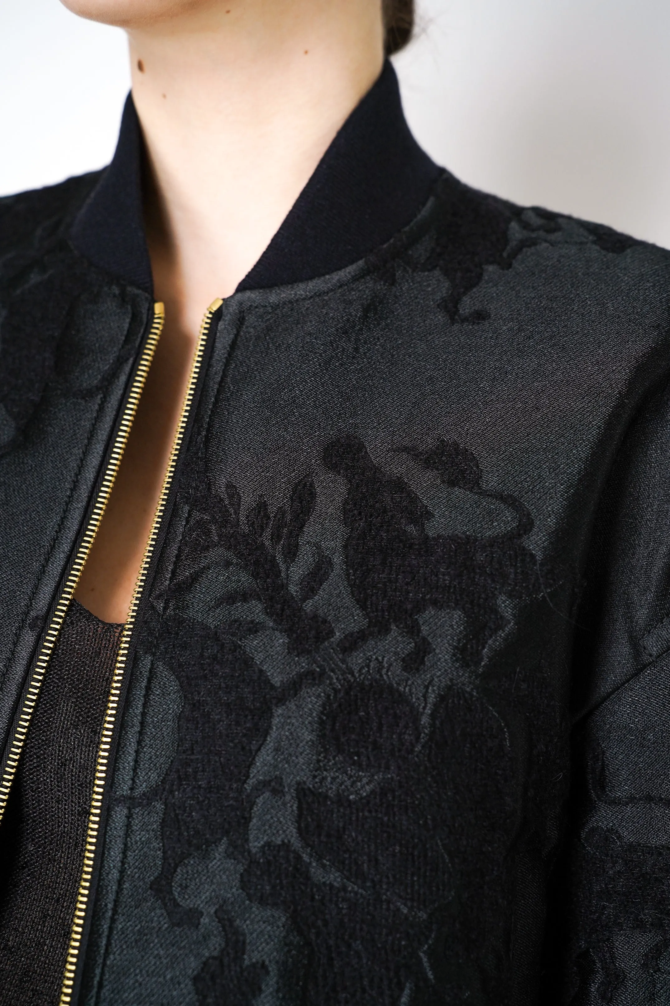 Fabiana Filippi Bomber Jacket in Black Jacquard