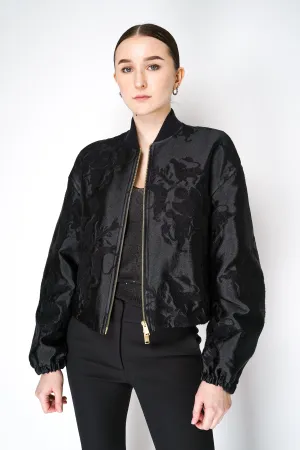 Fabiana Filippi Bomber Jacket in Black Jacquard
