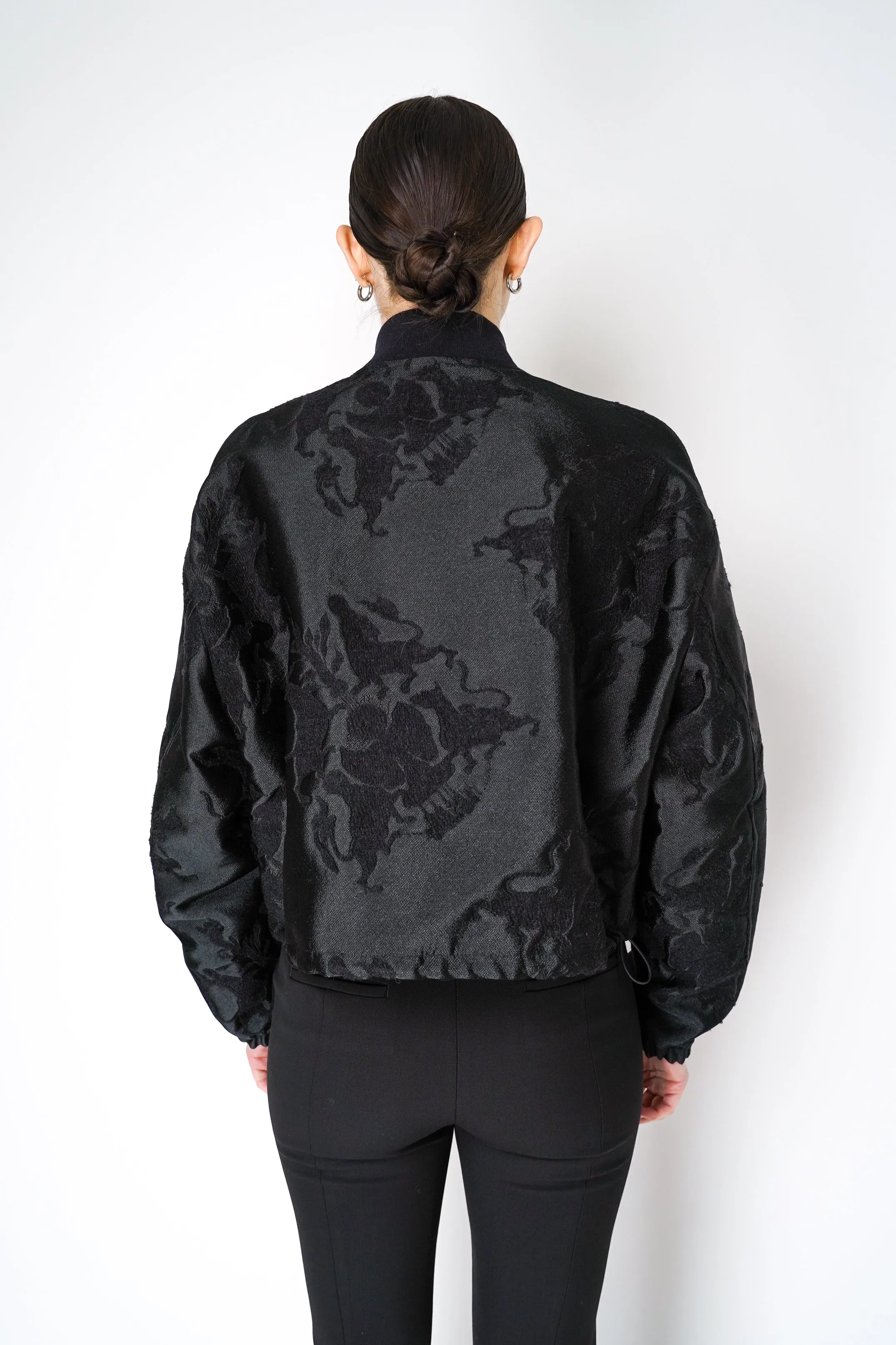 Fabiana Filippi Bomber Jacket in Black Jacquard