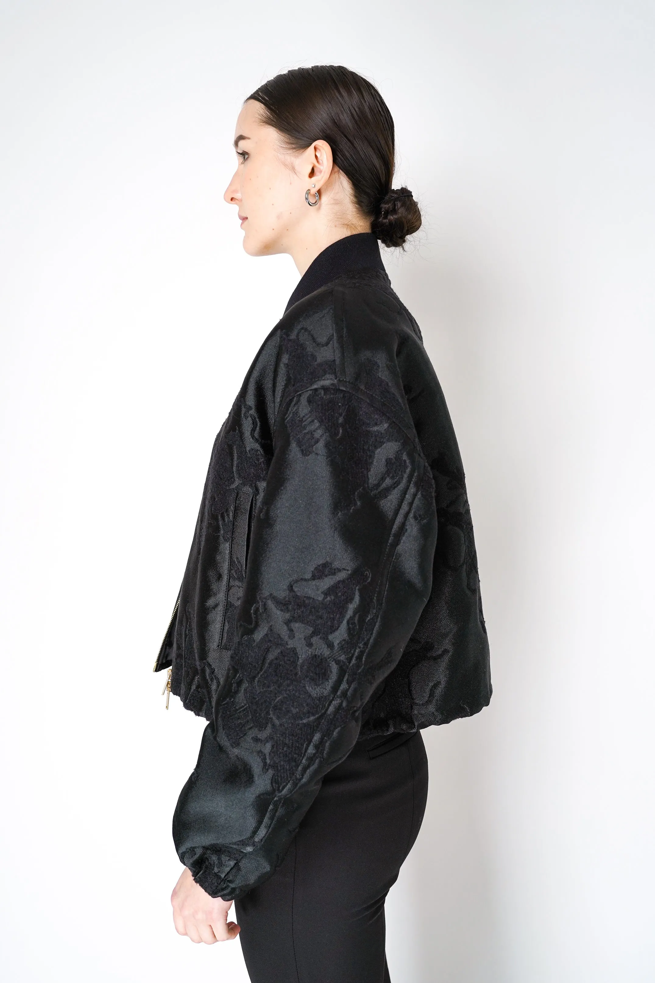 Fabiana Filippi Bomber Jacket in Black Jacquard