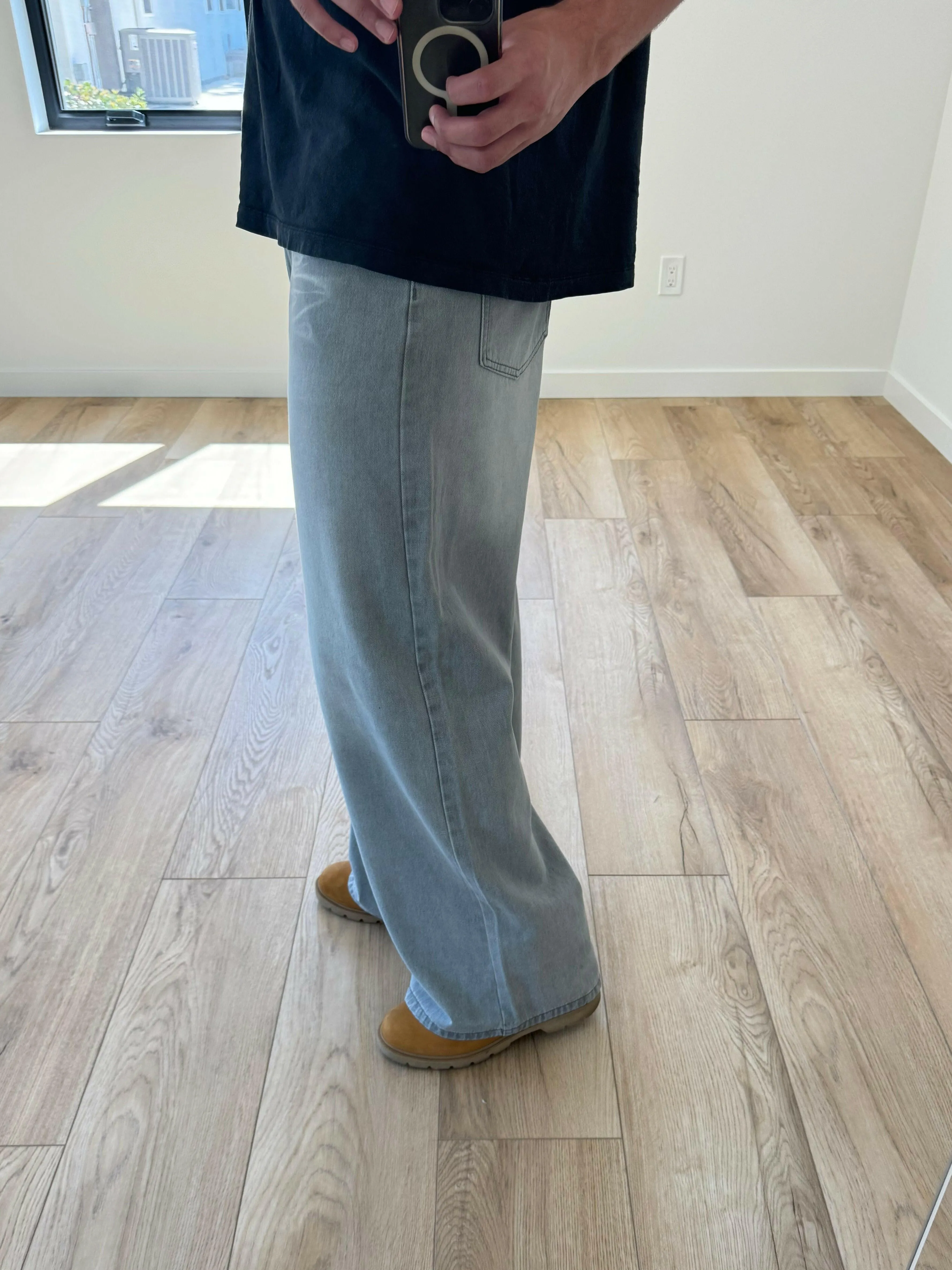 Faded Light Gray Baggy Jeans