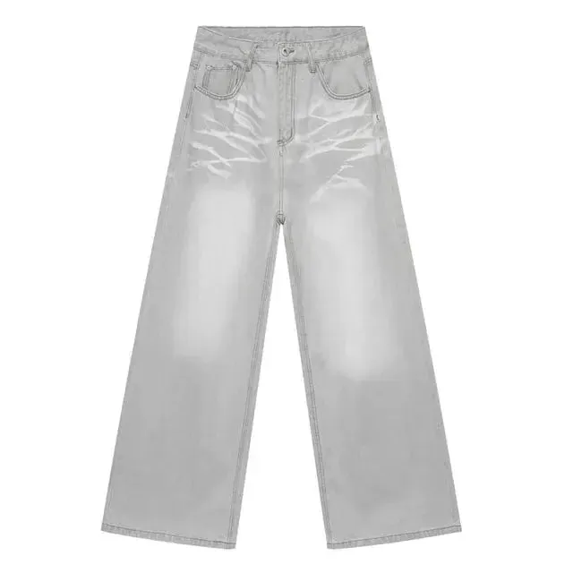 Faded Light Gray Baggy Jeans