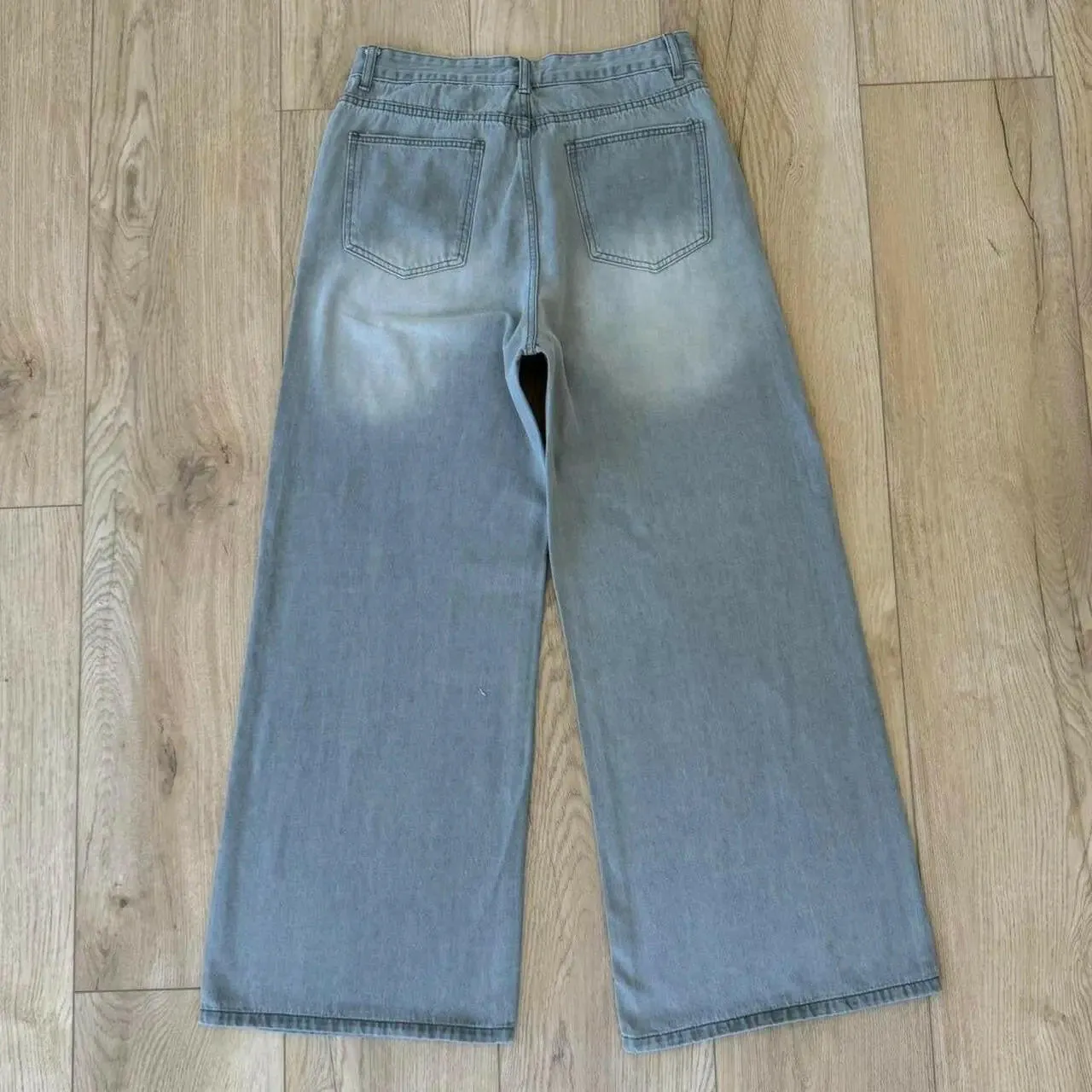 Faded Light Gray Baggy Jeans